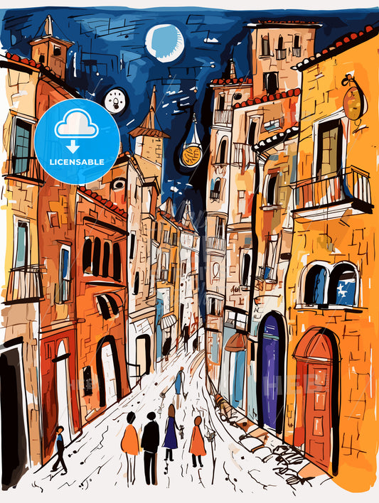 watercolor provence streets poster