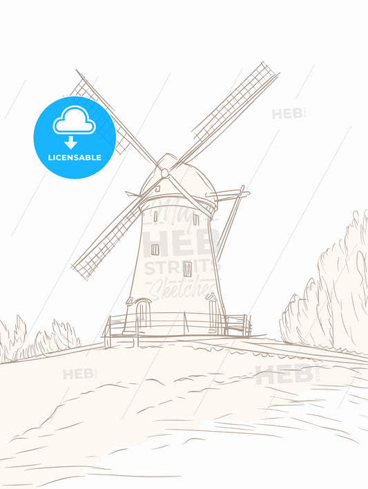 Windmill De Adriaan in Haarlem Netherlands