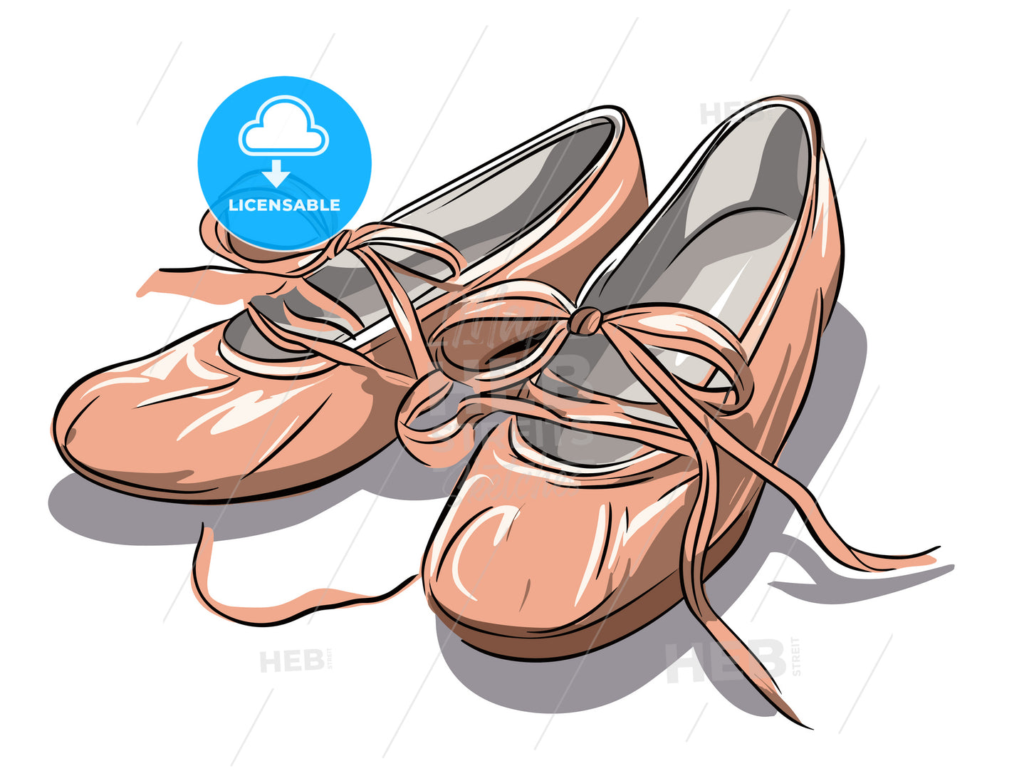 Brand new ballet shoes on a white background