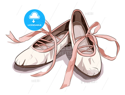 Brand new ballet shoes on a white background