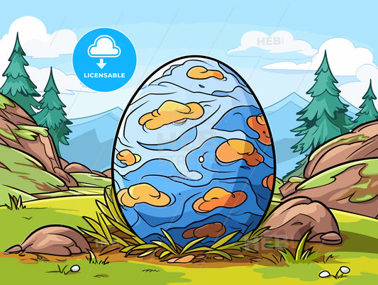 Cartoon Easter Eggvector illustration