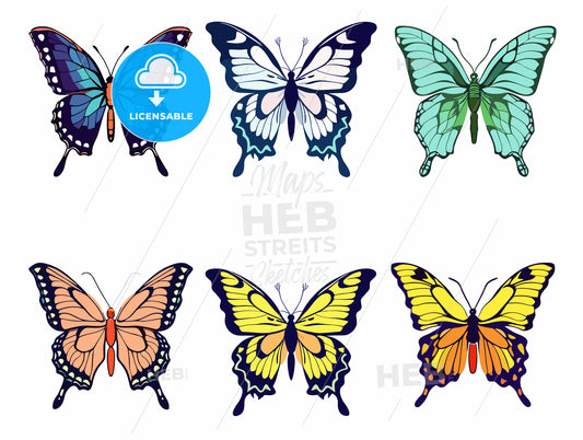 Colorful butterfly s set