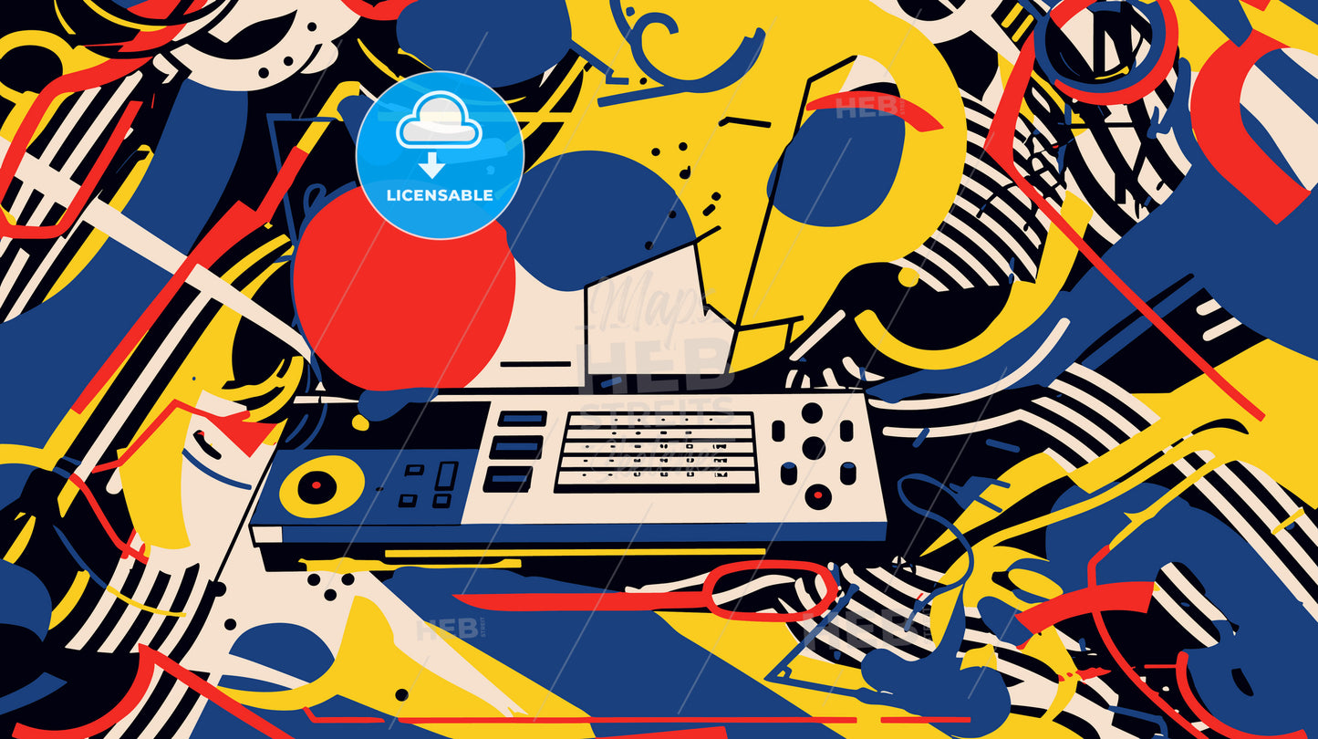 Dj vector composition abstract illustration