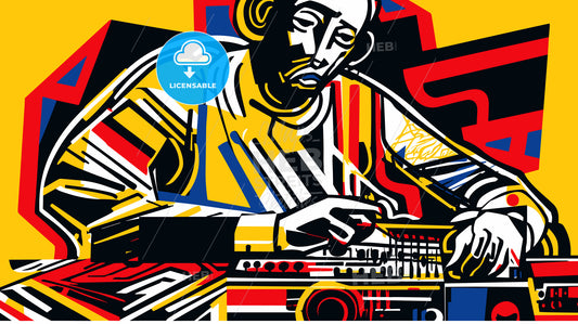Dj vector composition abstract illustration
