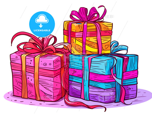 gifts wrapped in festive Christmas paper and ribbons