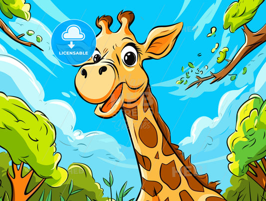 Illustration of Happy giraffe cartoon