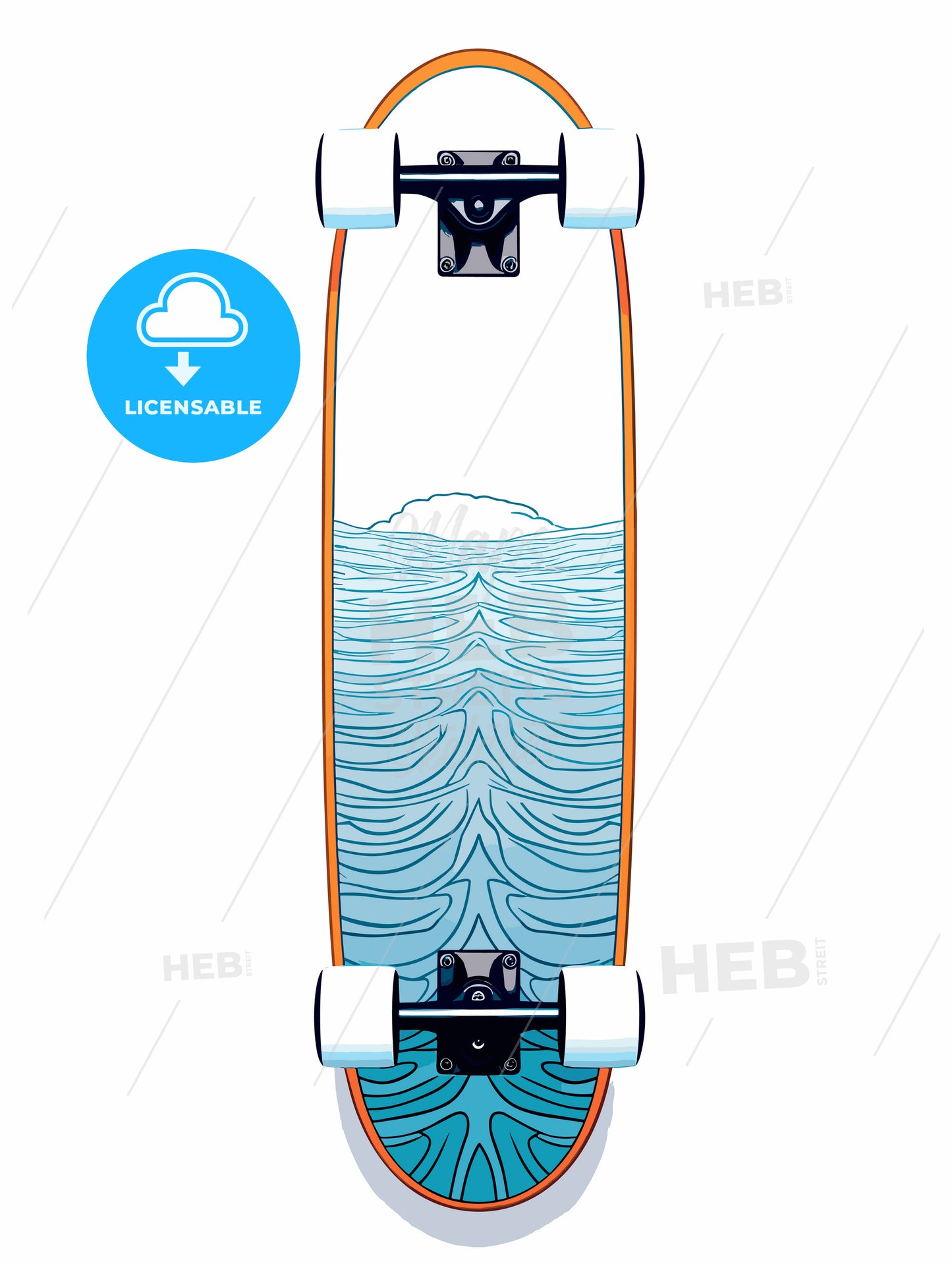 Longboard Skateboard upside down