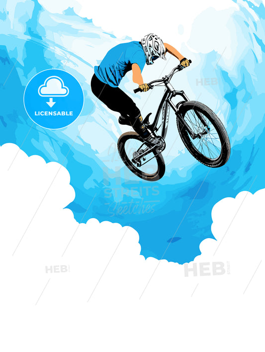 Man doing an jump with a bmx bike against sky