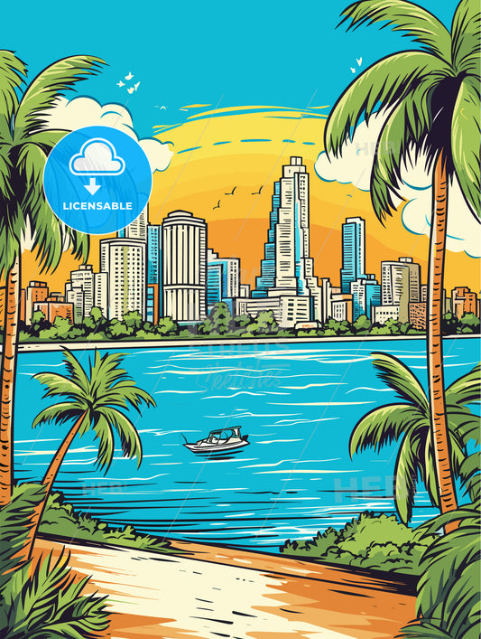 Miami Vacation vinatage poster