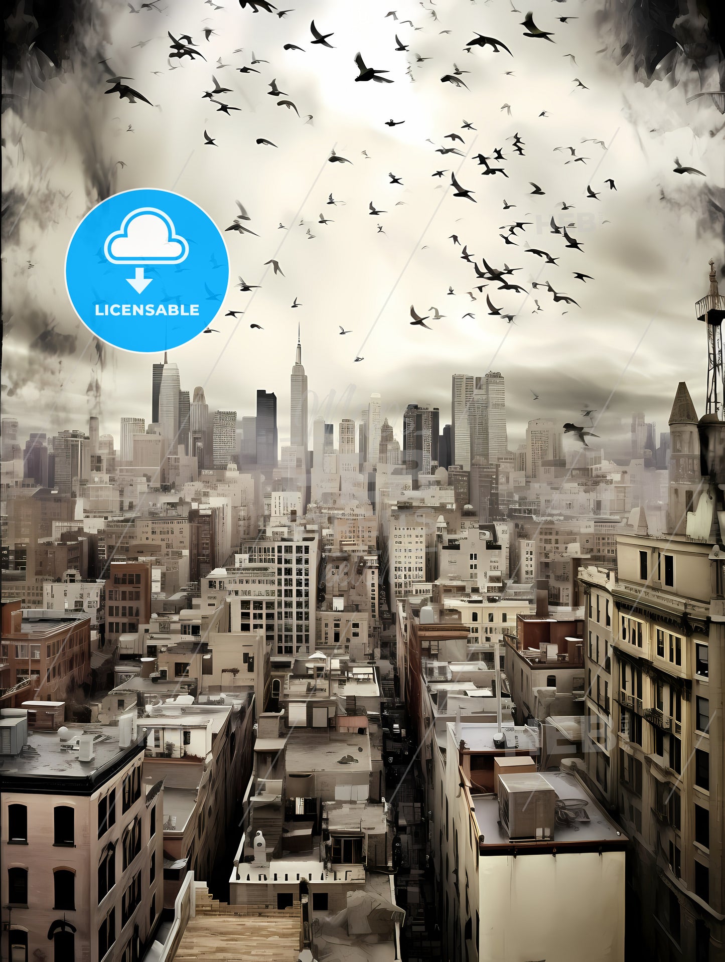 Over the roofs of New York City