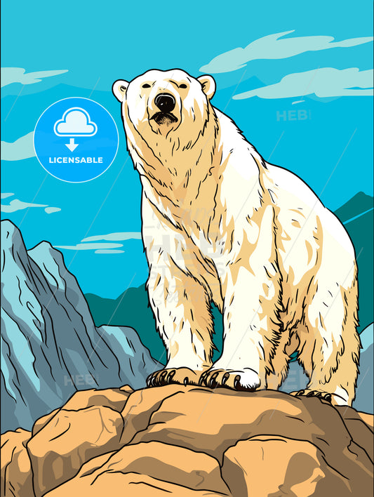 Polar bear on the Canadian Arctic tundra