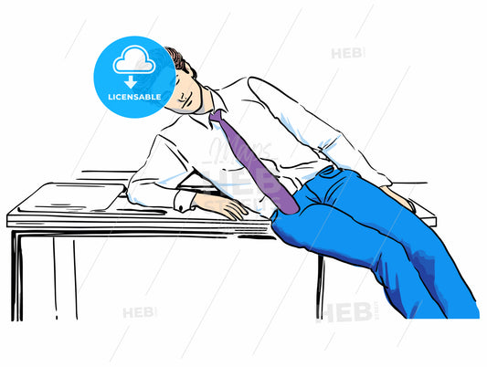 Relaxed businessman sitting at desk