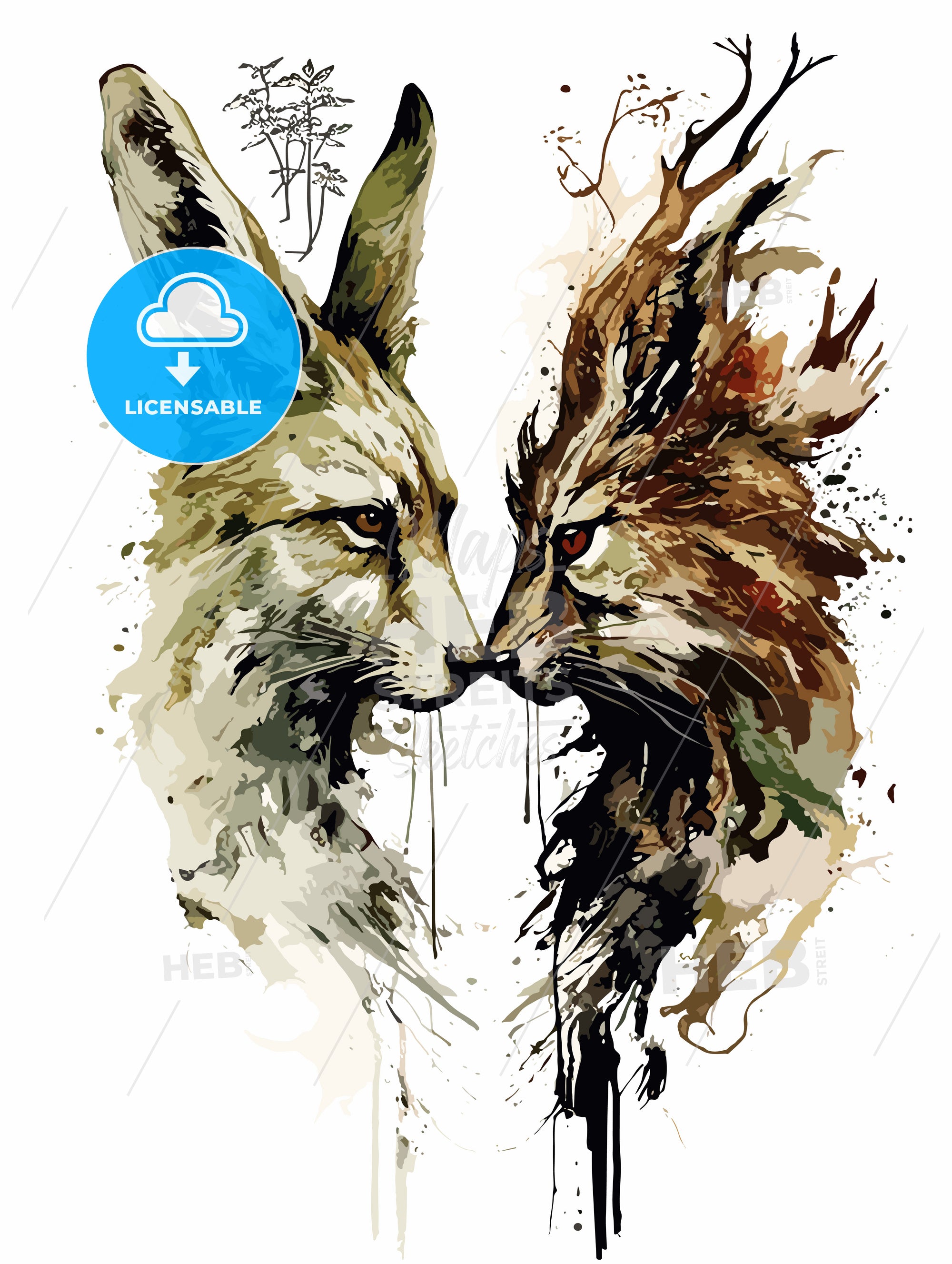 Fox Rabbit Art The Fox And The Rabbit Poster – HEBSTREITS