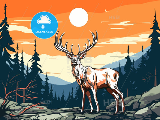 vector christmas illustration of red nosed reindeer