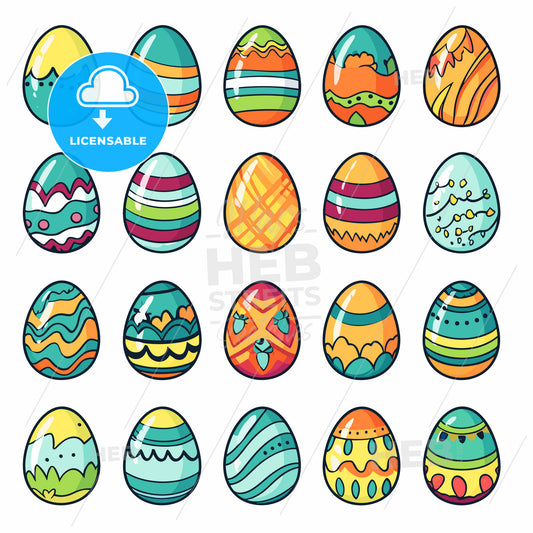 Vector illustration - easter egg icons