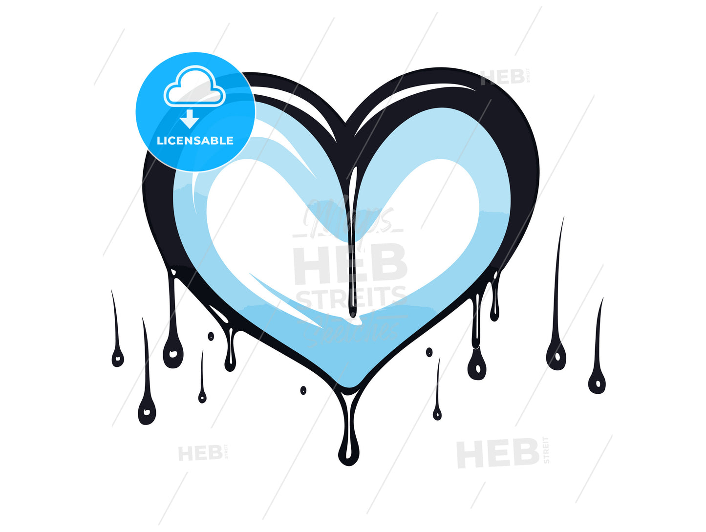 Water-drop shaped as a figuratively heart