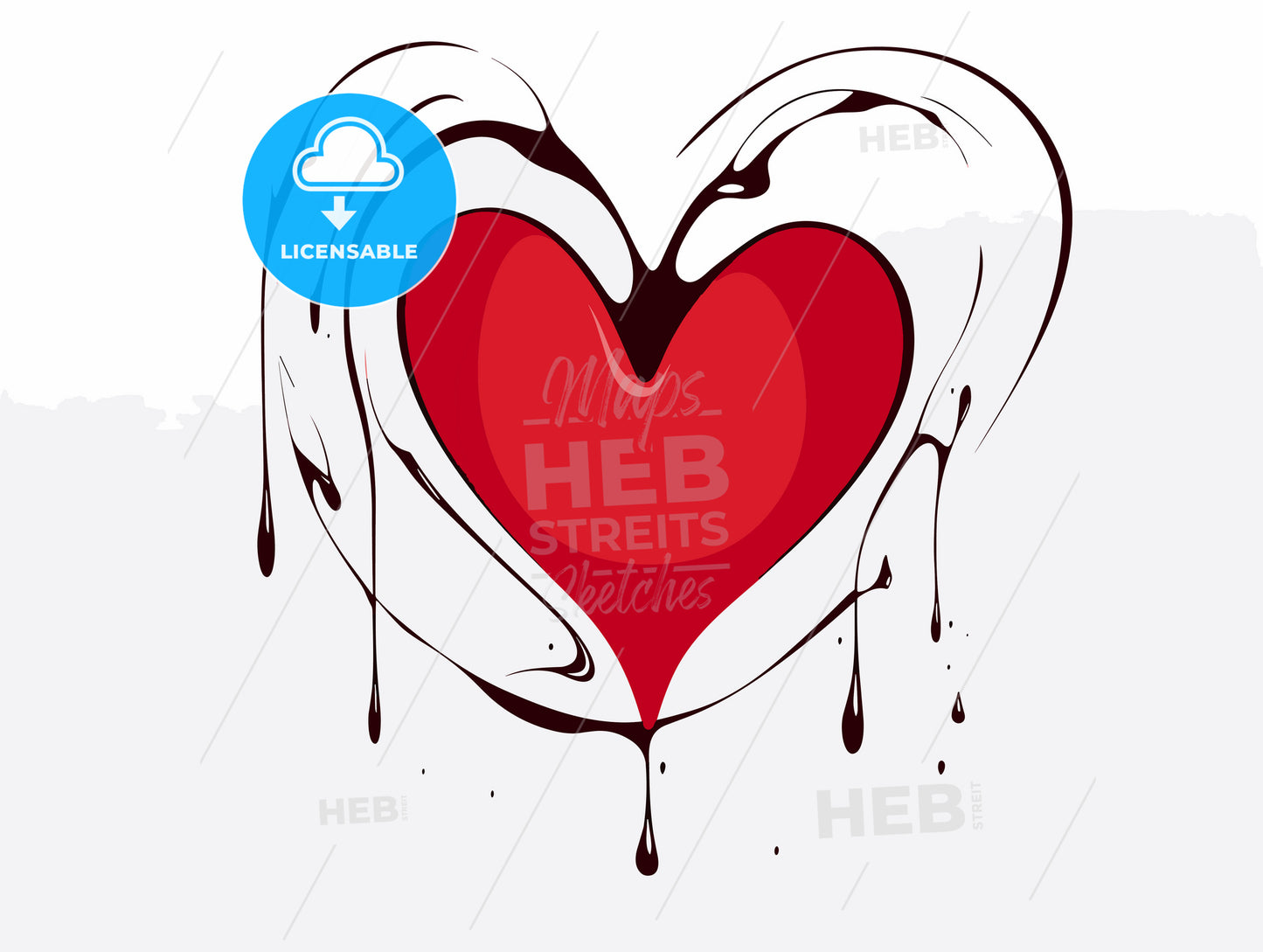 Water-drop shaped as a figuratively heart