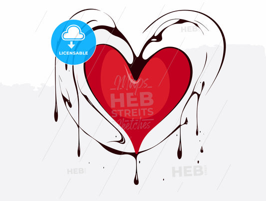 Water-drop shaped as a figuratively heart