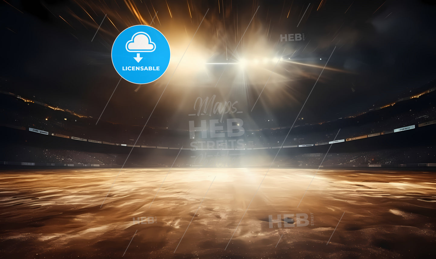 A Stadium With Lights And A Black Background