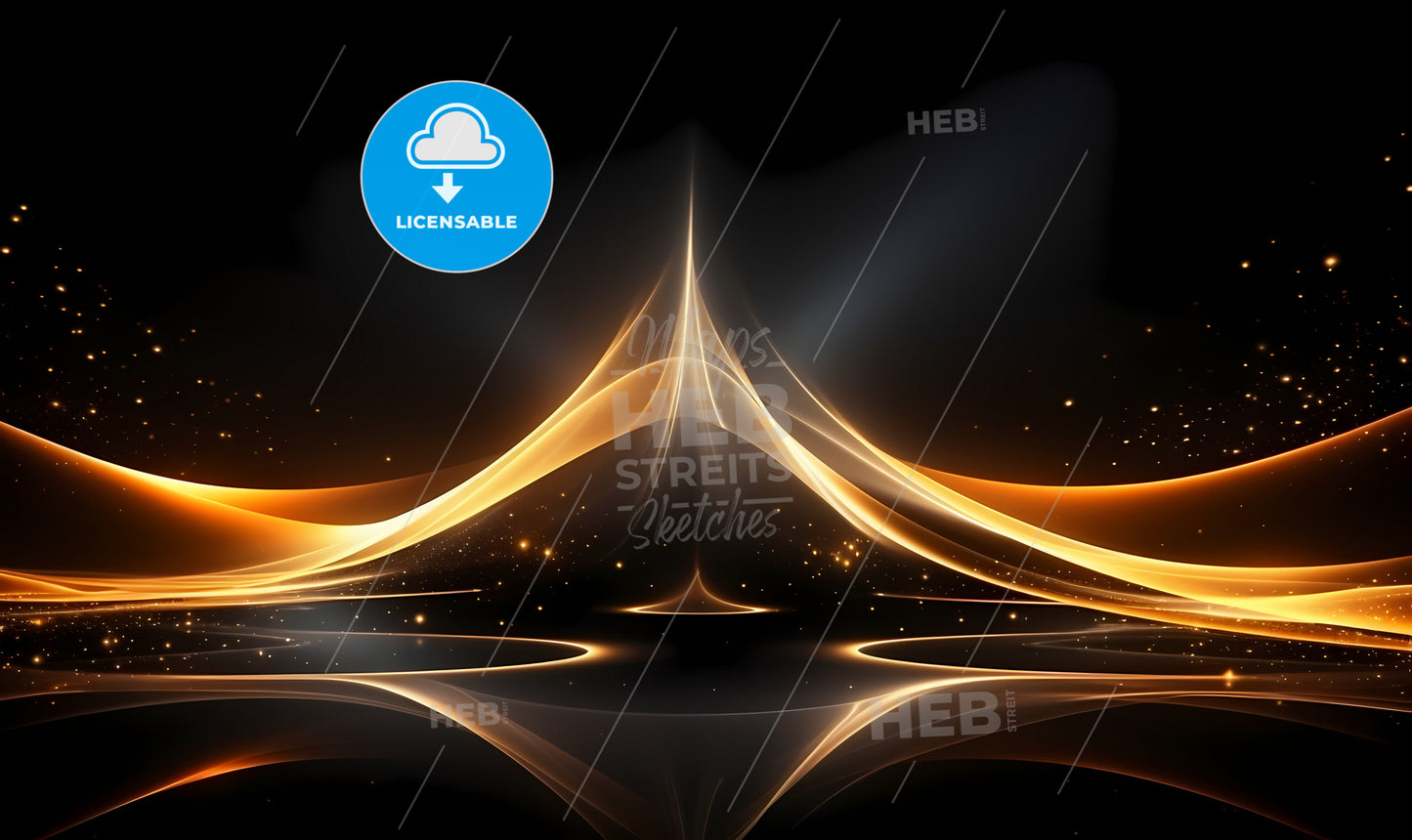 A Glowing Lines And Lights On A Black Background