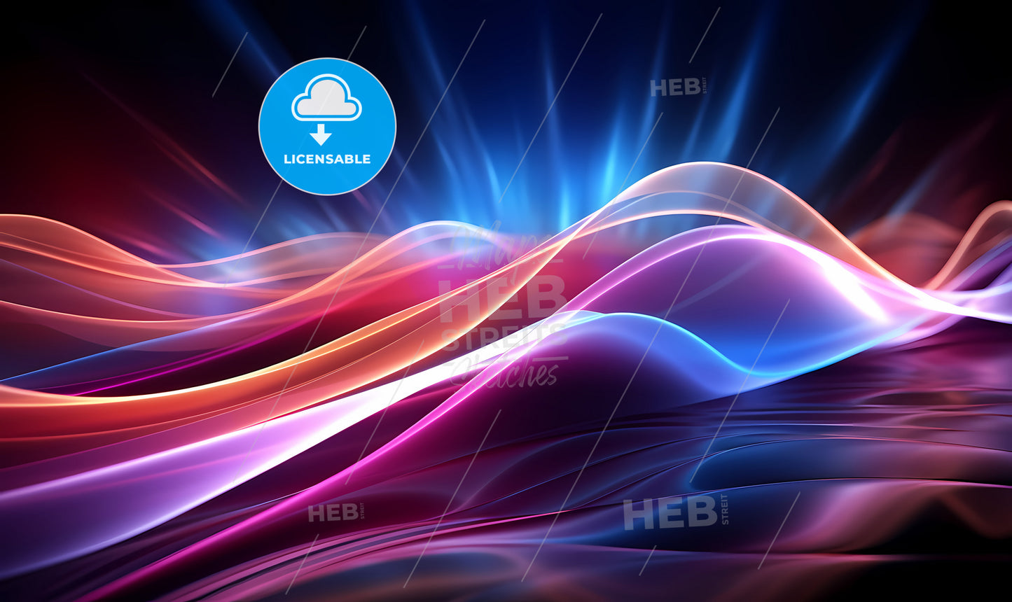 A Colorful Waves With Light Rays Coming Out Of It