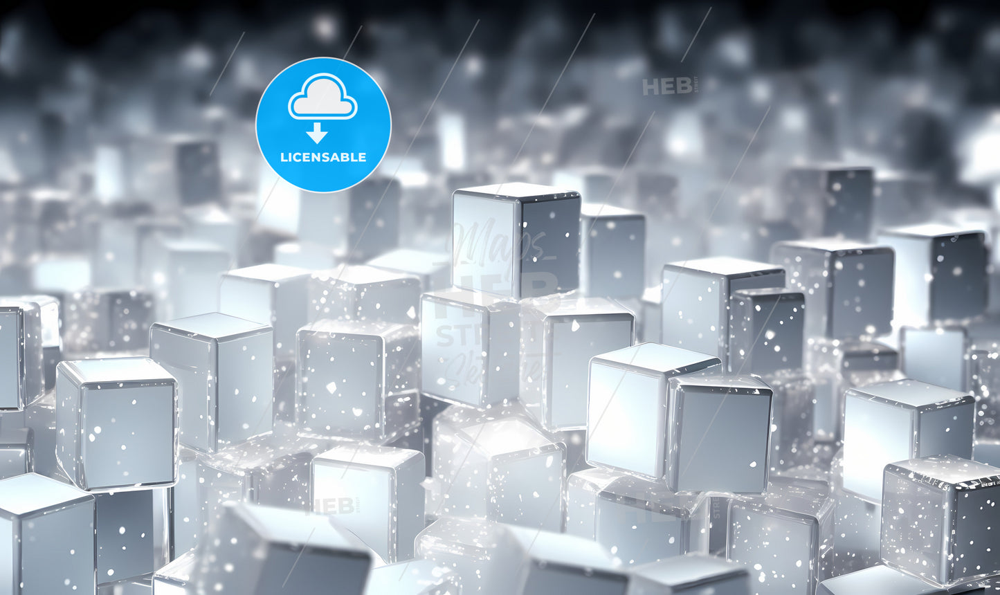 A Group Of White Cubes