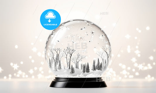 A Snow Globe With Trees And Snow