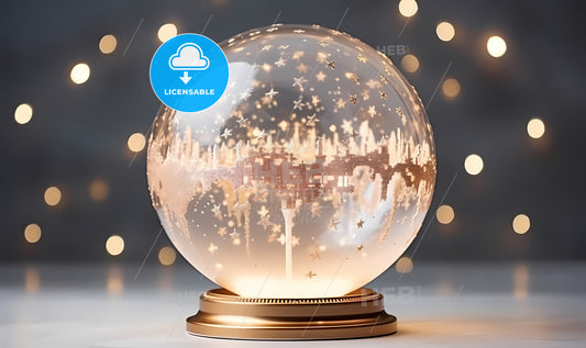 A Snow Globe With Lights