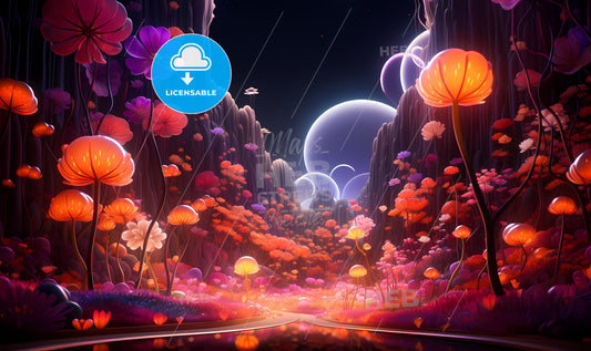 A Road Through A Colorful Forest