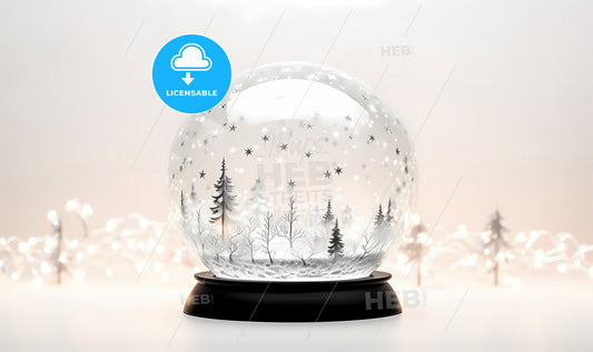 A Snow Globe With Trees And Stars Inside