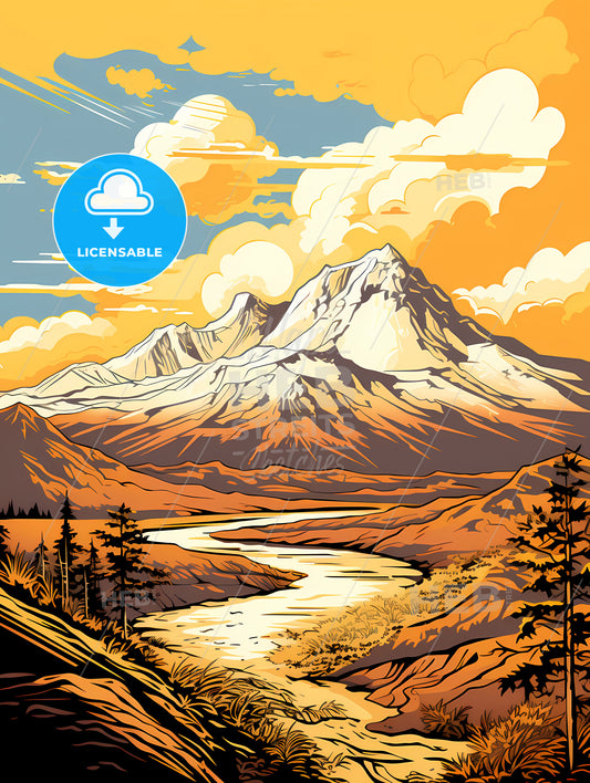 A River Running Through A Mountain