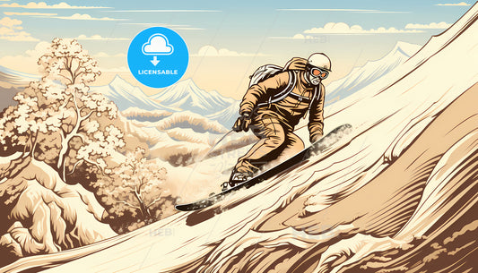 A Man Skiing Down A Mountain