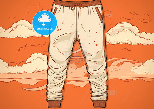 A Drawing Of Pants On An Orange Background