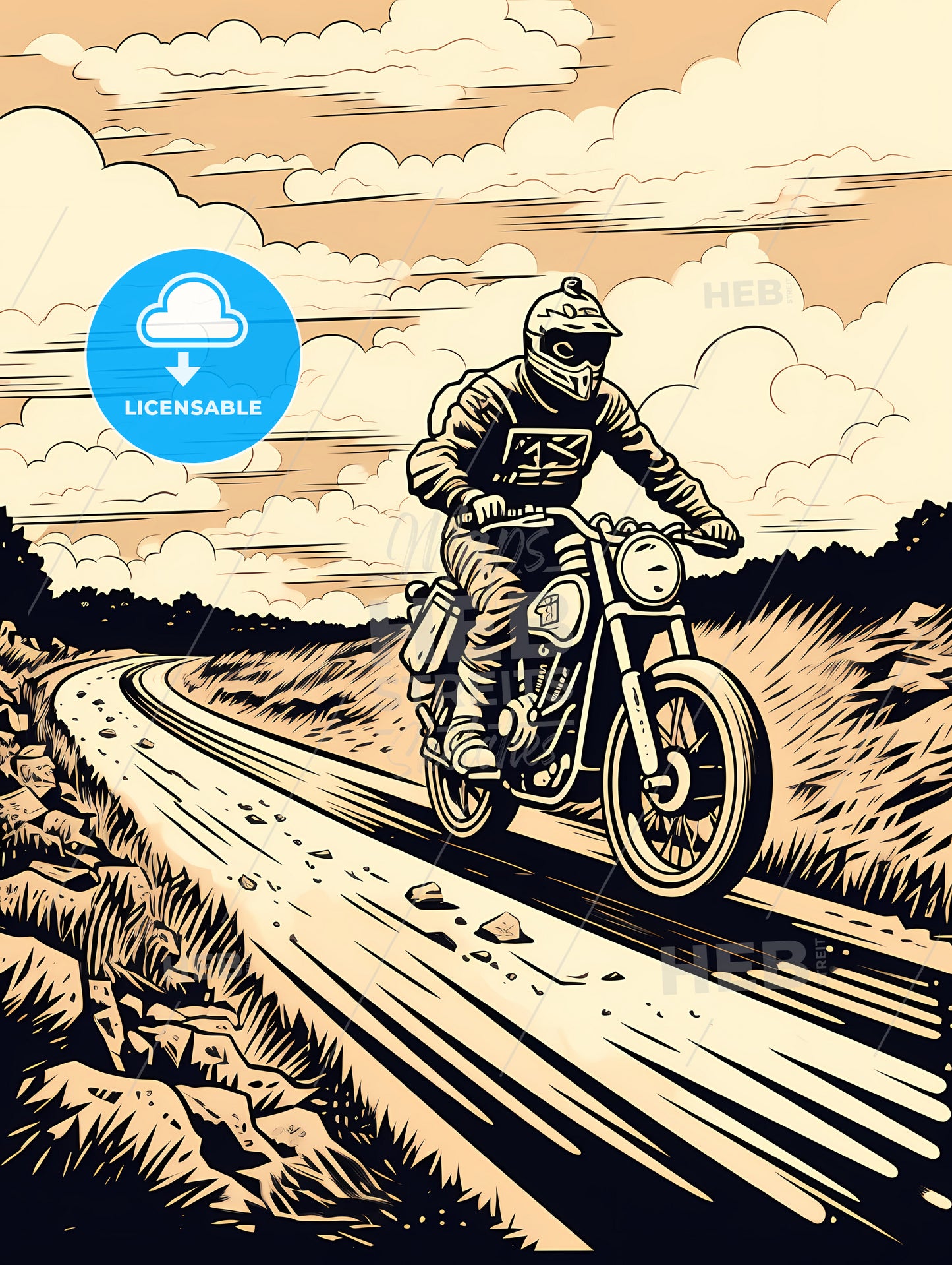 A Man Riding A Motorcycle On A Road