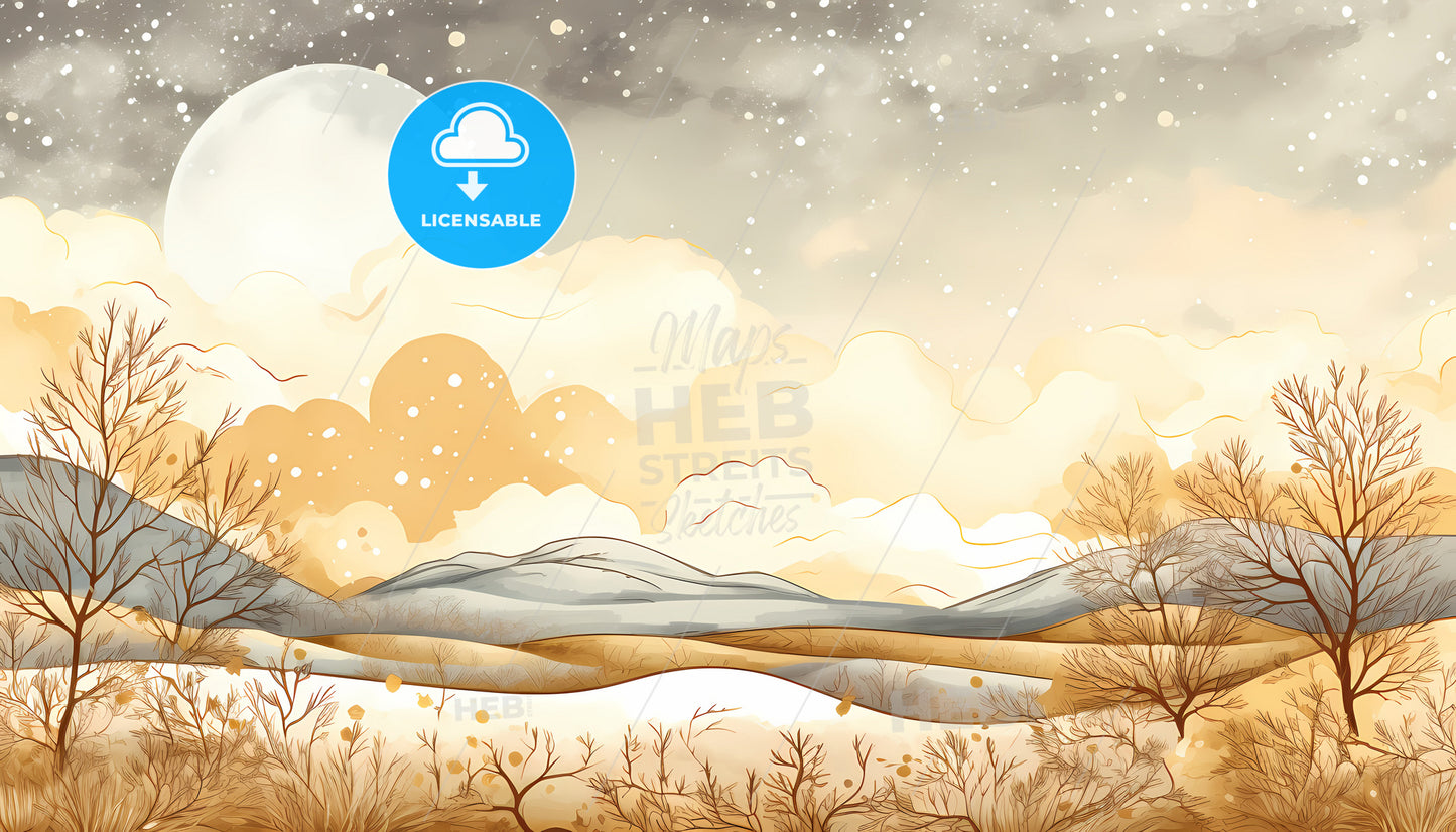 A Landscape With Snow And Trees