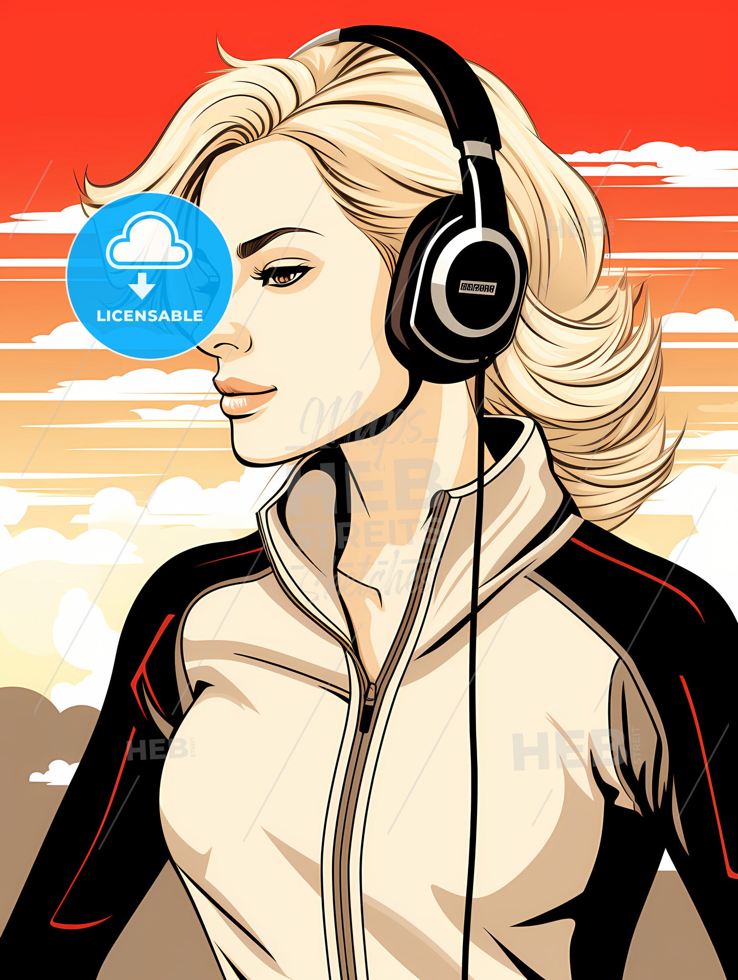 A Woman Wearing Headphones