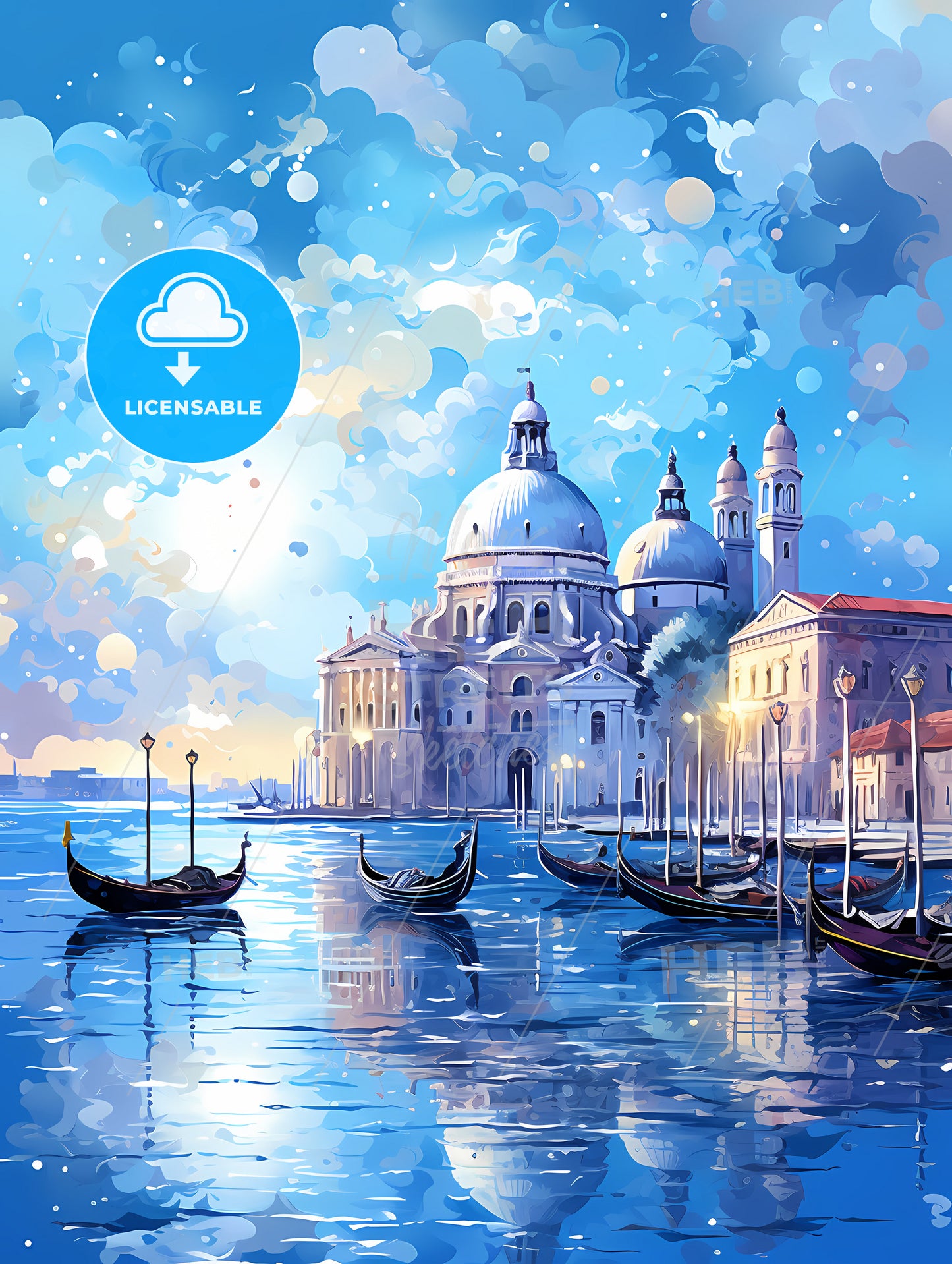 A Water With Boats And A Building In The Background