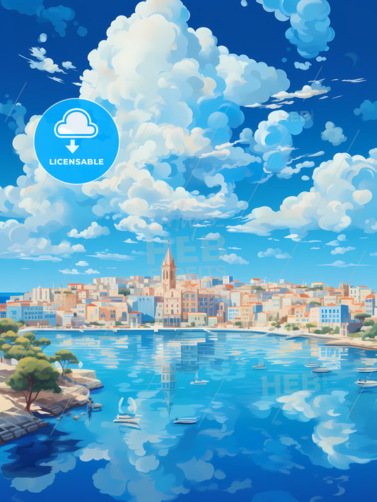 A Water Body With Boats And Buildings In The Background