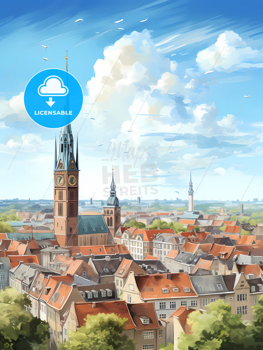 A City With A Clock Tower