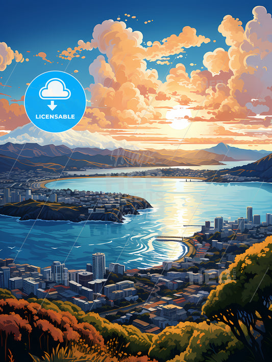 A City Next To A Body Of Water