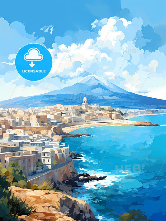 A City On A Rocky Beach