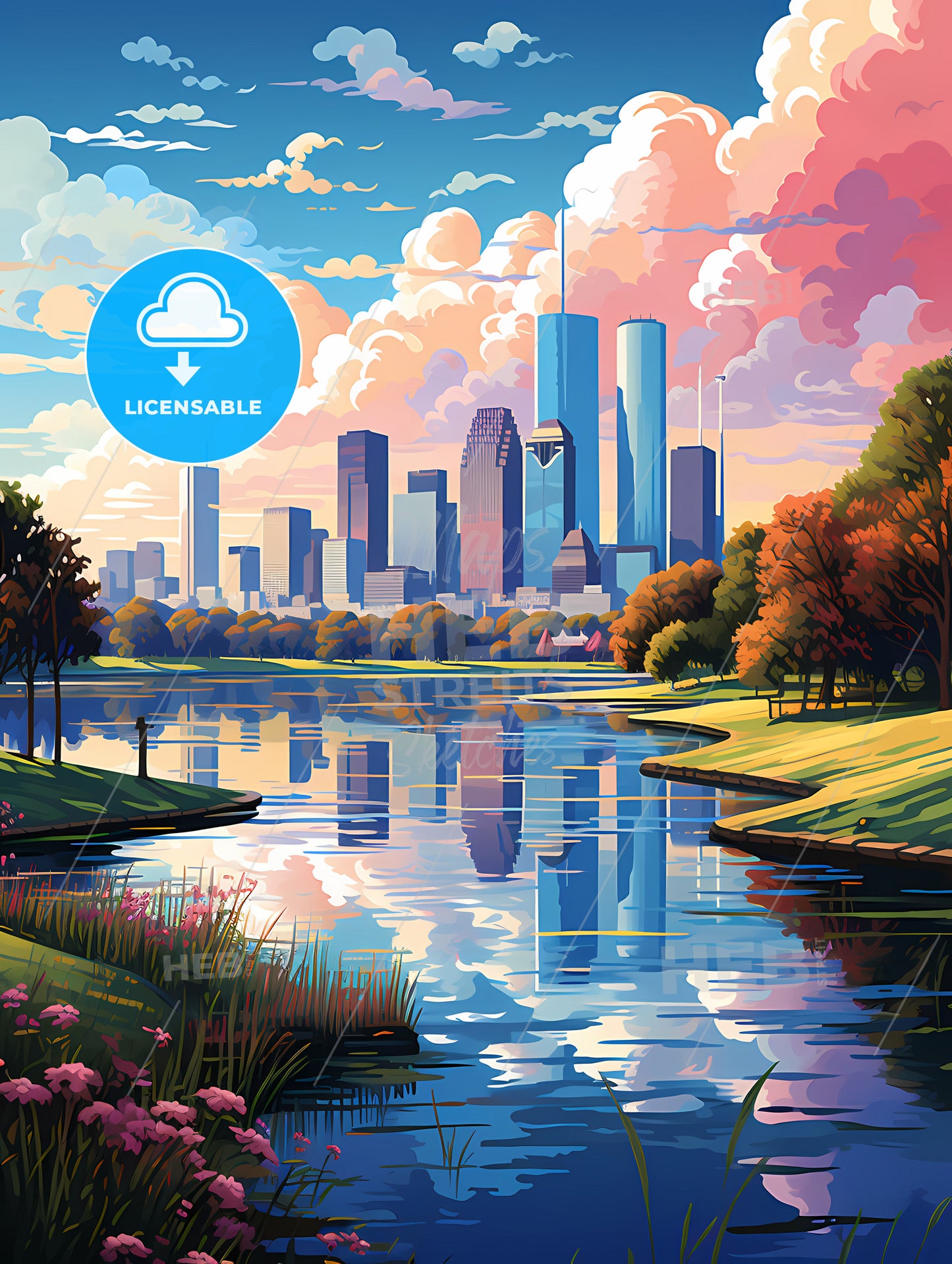 A River With A City In The Background