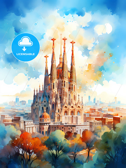 A Painting Of A Castle