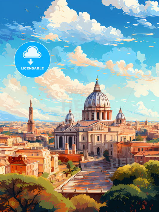 A Large Building With A Dome And A Street In Front Of It