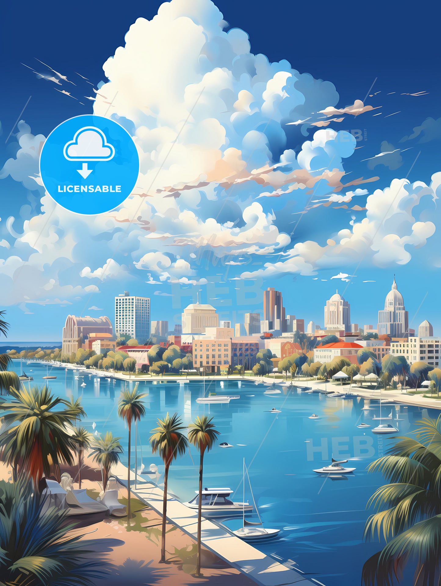 A Water Way With Boats And Buildings In The Background