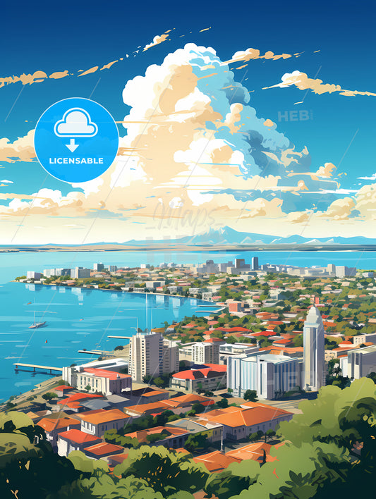 A City Next To A Body Of Water