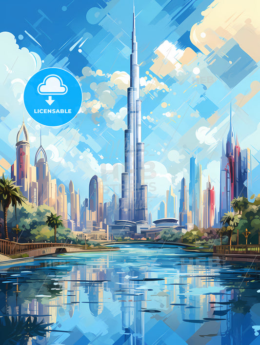 A Water Next To A City