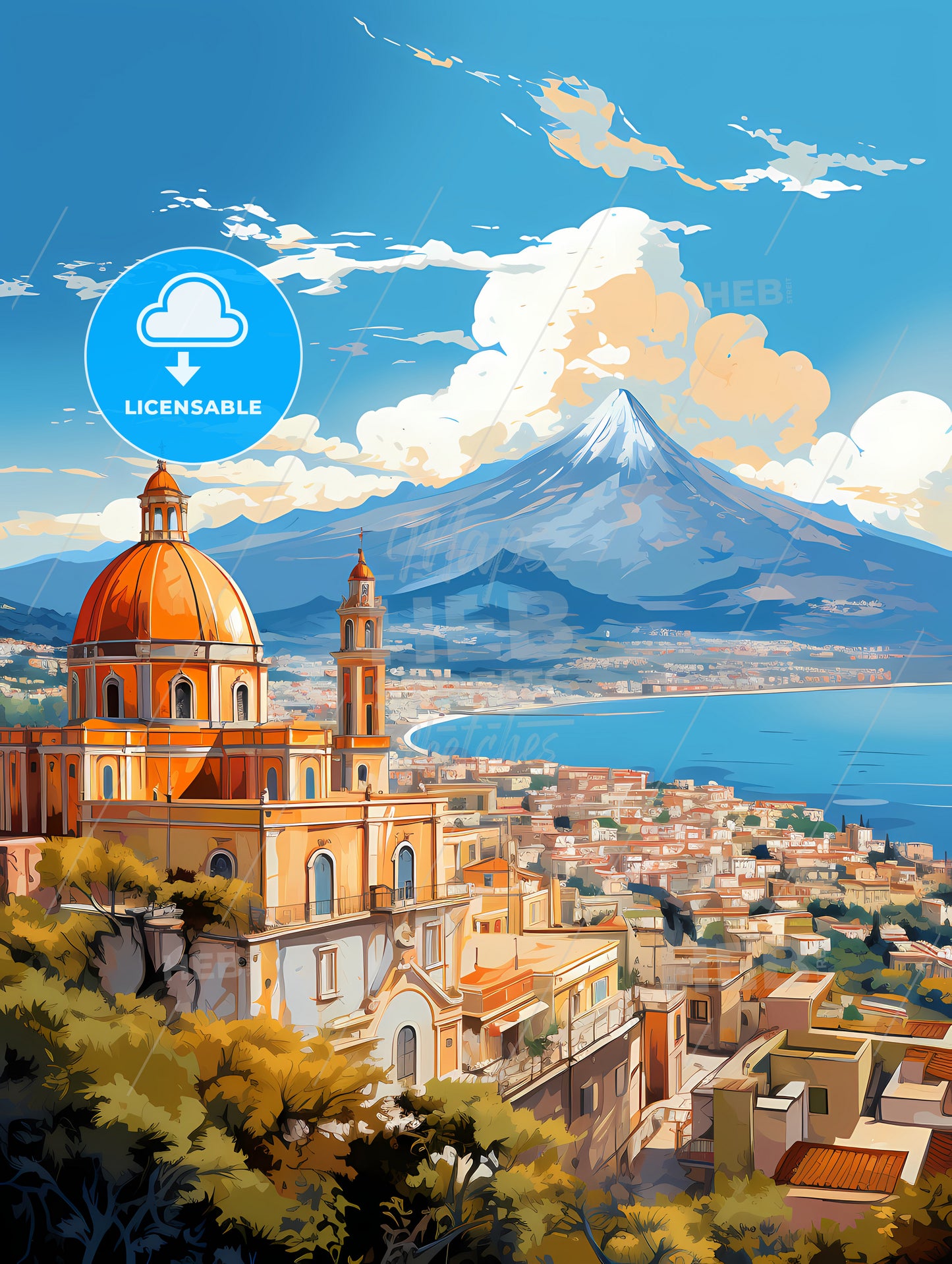 A Building With A Dome And A Mountain In The Background