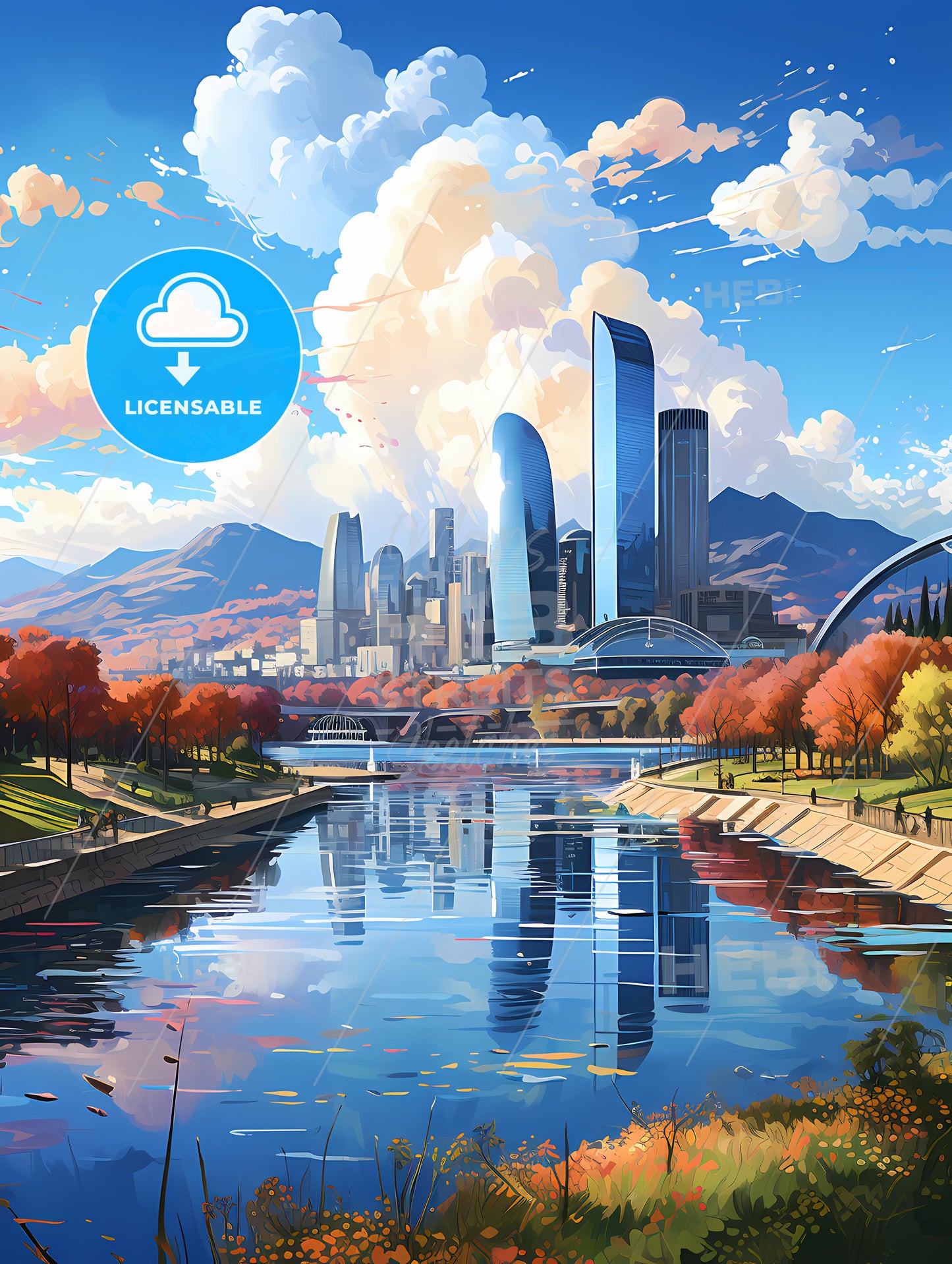 A City Next To A River