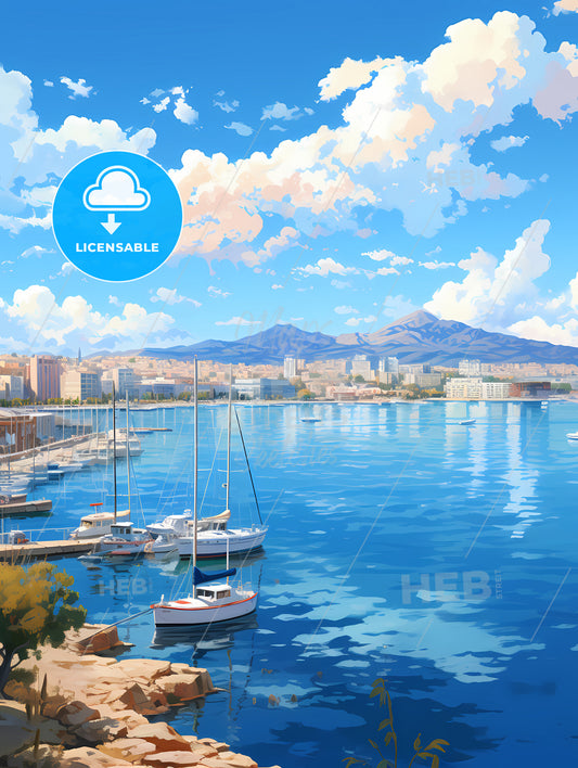 A Body Of Water With Boats And Buildings In The Background